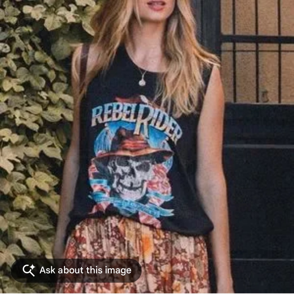 Spell Rebel Rider Graphic Black Sleeveless Top EUC / LIKE NEWA size M - Picture 5 of 14